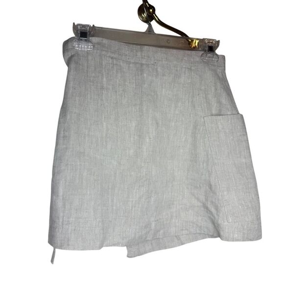 ALOHAS Linen Chari Wrap Mini Skirt in Natural Sz. S - Picture 6 of 9
